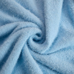 ElevenOra Chic Elegant Baby Blue Mock Neck Oversized Long-Sleeve Mohair Knit Mini Dress