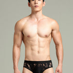 Men's Sexy Lace Semi-Sheer Trunks