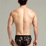 Men's Sexy Lace Semi-Sheer Trunks