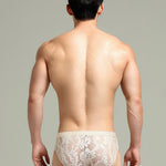 Men's Sexy Lace Semi-Sheer Trunks
