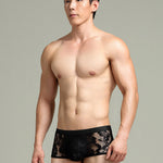 Men's Sexy Lace Semi-Sheer Trunks