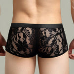Men's Sexy Lace Semi-Sheer Trunks