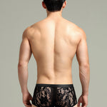 Men's Sexy Lace Semi-Sheer Trunks