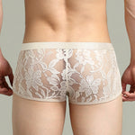 Men's Sexy Lace Semi-Sheer Trunks