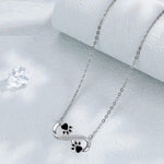 Infinity Paw Print Zirconia Necklace