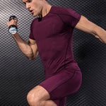 Men's Workout Ready Stretch Fit Tagless & Seamless Sporty Cut Activewear Tops & Tights