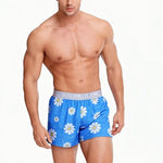 2 Pack Men's Pure Cotton Shape-Retaining Trendy Prints Mid-Rise Boxers Shorts