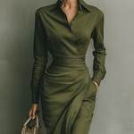 Natalie | Green Cotton Blended Maxi Dress
