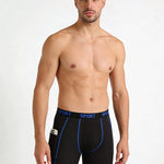 4 Pack Men's Workout Side Pocket Breathable Mid-Length Training Stretch Boxers Briefs