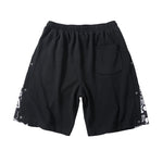 Mens Pattern Patchwork Elastic Active Athletic Shorts