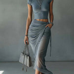 Royal | Sleek Ruched Two-Piece Set