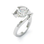Vintage Zirconia Open Silver Ring