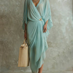 Janine | Draped Flow Wrap Dress