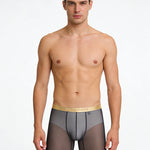 3 Pack Men's Ice Silk Mesh Solid Color Seamless Comfort Boxer Briefs