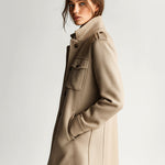 ElevenOra Vintage Casual Khaki Wool Blend Stand Collar Epaulet Multi-Pocket Short Coat