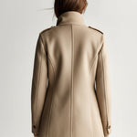 ElevenOra Vintage Casual Khaki Wool Blend Stand Collar Epaulet Multi-Pocket Short Coat