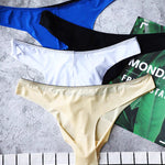 4 Pack Men's Seamless Ice Silk Sports Solid Color Thongs