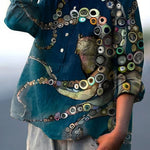 Noémie | Women’s Artistic Wave Pattern Casual Shirt