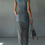 Royal | Sleek Ruched Two-Piece Set
