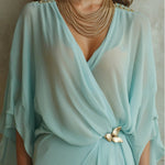 Janine | Draped Flow Wrap Dress