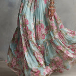Ivory | Soft Floral Chiffon Maxi