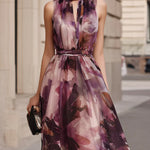 Emi | Watercolor Chiffon Maxi Dress