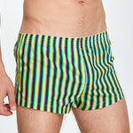 Men's Color Stripes Boxers With Fly