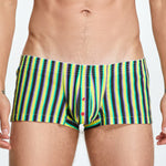 Men's Color Stripes Trunks With Button Fly