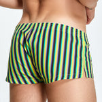 Men's Color Stripes Trunks With Button Fly