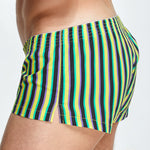 Men's Color Stripes Trunks With Button Fly