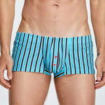 Men's Color Stripes Trunks With Button Fly