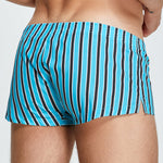 Men's Color Stripes Trunks With Button Fly