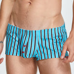 Men's Color Stripes Trunks With Button Fly