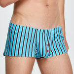 Men's Color Stripes Trunks With Button Fly