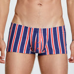 Men's Color Stripes Trunks With Button Fly