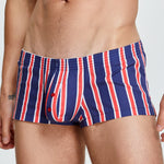 Men's Color Stripes Trunks With Button Fly