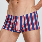 Men's Color Stripes Trunks With Button Fly