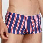 Men's Color Stripes Trunks With Button Fly