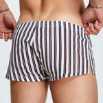 Men's Color Stripes Trunks With Button Fly