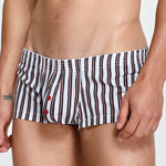 Men's Color Stripes Trunks With Button Fly