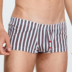 Men's Color Stripes Trunks With Button Fly