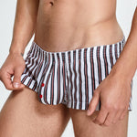 Men's Color Stripes Trunks With Button Fly