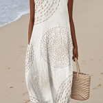 Ladies Casual Printed Round Neck Sleeveless Dress