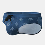 Men Geometry Drawstring Bikini Swim Briefs