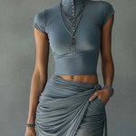 Royal | Sleek Ruched Two-Piece Set