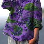 Isaline | Women’s Tropical Leaf Print Casual Shirt