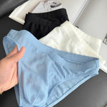 3 Pack Men's Sexy Solid Color Breathable Comfy Waistband Soft Briefs
