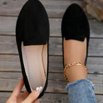 SHERNA™ - Women’s Solid Color Flats Soft Sole Pointed Toe Slip-On Shoes