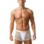 Men's Fishnet Hollow Out Breathable Antibacterial High Elastic Boxer Briefs