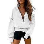 GRETEL™ - Stylish Hooded Sweatshirt with Zipper & Stitching Detail for Cropped Pullover